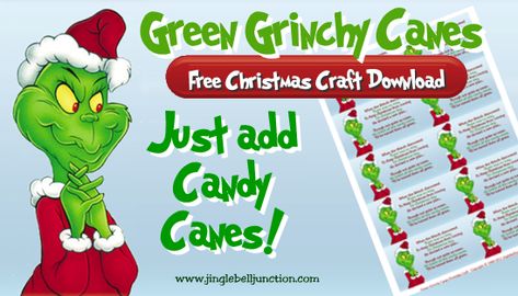 Christmas Coloring Sheets – Jinglebell Junction Grinch Candy Cane Tags Free Printable, Grinch Breakfast, Grinch Candy Cane, Grinch Candy, Grinch Night, Preschool Christmas Party, Candy Cane Poem, Free Christmas Crafts, Grinch Movie