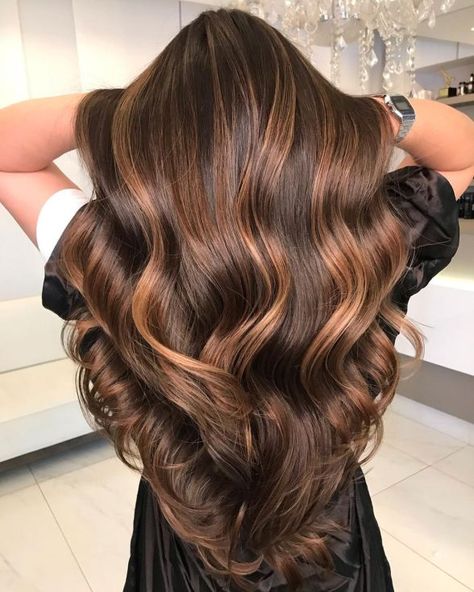 Amber Golden Brown Hair, Amber Brown Highlights, Amber Brown Hair Color, Warm Honey Brown Hair Brunettes, Hair Color Babylights, Dark Hair With Babylights, Hair With Babylights, Amber Brown Hair, Beautiful Brown Hair Color