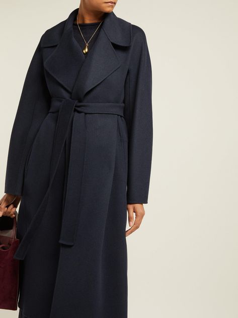 Max Mara Wool Aronare Coat in Navy (Blue) - Lyst Max Mara Manuela Coat, Max Mara Teddy Coat, Brown Fur Coat, Winter Coats For Women, Navy Wool Coat, Max Mara Coat, Coat Street Style, Silk Coat, Womens Suits Business