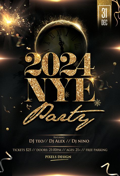 New Year's Eve Flyer, New Years Eve Events, New Year Flyer, Happy 2023, New Year Wishes Images, New Years Eve Invitations, New Year Post, Hotel Marketing, Happy New Year Wallpaper