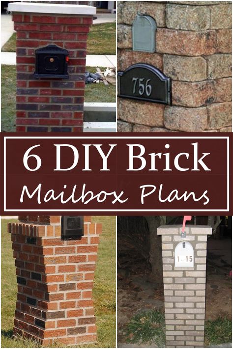 6 DIY Brick Mailbox Plans - DIY Crafts Mailbox Ideas Brick Design, Mailbox Landscaping Brick, Red Brick Ideas Landscaping, Brick Mailbox Diy, Diy Mail Box Ideas Curb Appeal, Brick Mailbox Makeover, Brick Mailboxes Designs, Diy Brick Mailbox Ideas, Diy Brick Mailbox How To Build