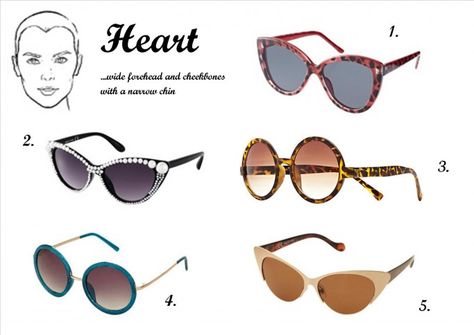 Heart Shaped Face, Sunglasses For Your Face Shape, Glasses Frames Trendy, Face Female, Best Sunglasses, Oval Eyeglasses, Viking Woman, Heart Face, Heart Face Shape