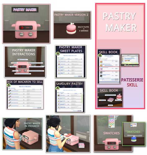 Pastry Maker ™ - Functional Appliance | Patreon Sims Cc Kitchen Appliances, Sims 4 Baker Clothes Cc, Sims 4 Pastry Cc, Sims 4 Breakfast Cc, The Sims 4 Cc Functional Food, Sims4 Cooking Mod, Functional Appliances Sims 4 Cc, Sims 4 Clutter Cc Food, Sims 4 Cc Appliances Functional