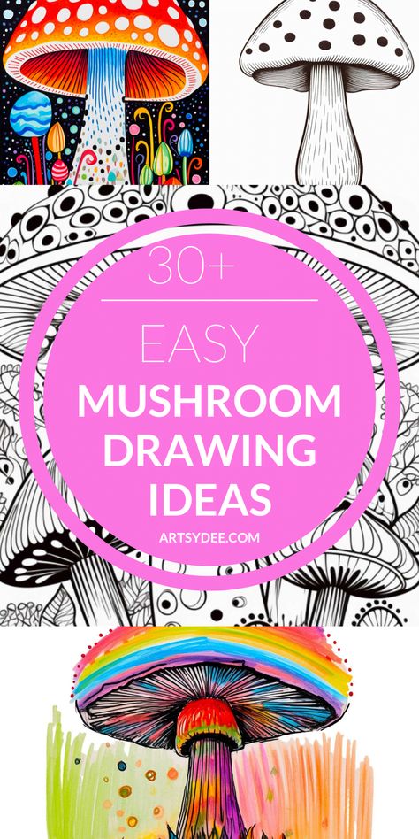 Get inspired with our collection of 30+ mushroom drawing ideas for your sketchbook! From realistic to whimsical, these ideas include everything from detailed sketches to colorful illustrations. Perfect for nature lovers and artists alike, this mushroom drawing collection is sure to get your creative juices flowing! #mushroomdrawing #sketchbookideas #natureart #creativity #inspiration Fun Drawings Creative, Easy Mushroom Drawing, Mushroom Drawing Ideas, Drawing Ideas For Your Sketchbook, Ideas For Your Sketchbook, Detailed Sketches, Mushrooms Art, Eni Oken, Drawing Collection