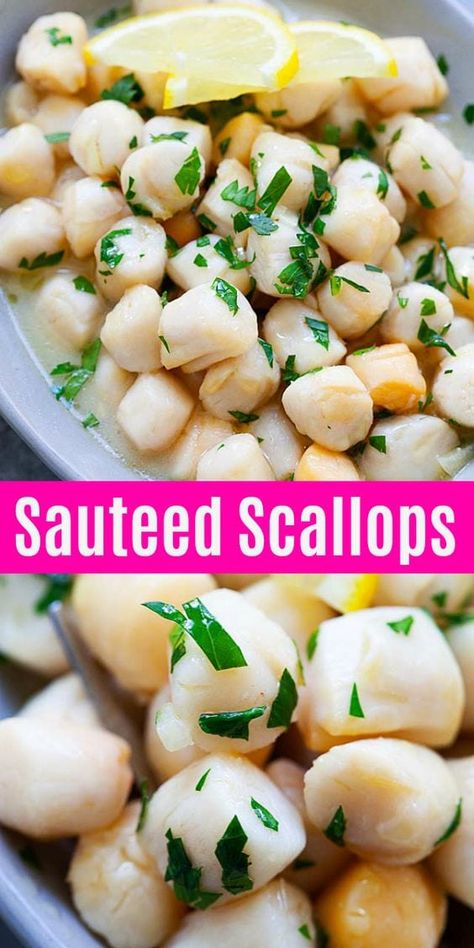 Bay Scallop Recipes Easy, Scallops Dinner, Recipes With Lemon, Best Scallop Recipe, Bay Scallop Recipes, Scallops Recipes, Cook Scallops, Bariatric Lifestyle, Easy Scallop Recipes