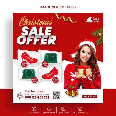 Christmas sale offer social media post b... | Premium Psd #Freepik #psd #christmas #offer #star #promotion Christmas Offer Poster Design, Christmas Social Media Design, Christmas Promotion Design, Christmas Social Media Posts, Offer Social Media Post, Christmas Social Media Post, Christmas Offer, Promotional Banners, Christmas Post