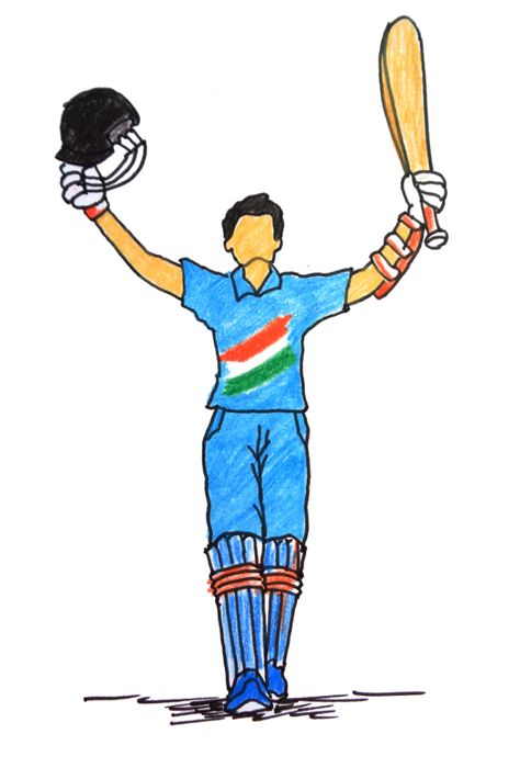 Man of the Match   #art #Drawing #cricket #ipl #IPL #india #dhoni #sachintendulkar #batsman #video #artist #painting Cricket Cartoon Art, Cricket Art Paintings, Cricket Painting Canvas, Cricket Drawing Sport, Cricket Illustration Sport Art, Cricket Doodle Art, Cricket Drawing Easy, Sport Art Drawing, Cricketer Drawing