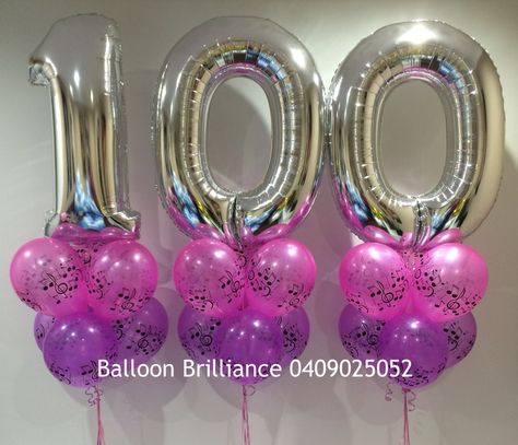 "100th birthday" #100 #birthdayballoons #100thbirthday #numberballoons #musicalprintballoons #heliumballoons #heliumballoonscanberra #act #cbr #canberraballoons #BalloonBrilliance 100th Birthday Party Ideas Decoration, 100th Birthday Decorations, 100th Birthday Party Table Decorations, 100 Th Birthday Party Ideas, 100 Year Birthday Party Ideas, 100 Birthday Party Ideas Decoration, 100th Birthday Ideas, 100 Birthday, 100 Year Old Birthday Party Ideas