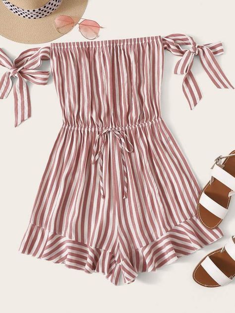 Rompers For Teens, Rompers Dressy, Summer Outfits For Teens, Boho Romper, Long Romper, Casual Rompers, Summer Fashion Dresses, Romper Outfit, Striped Rompers