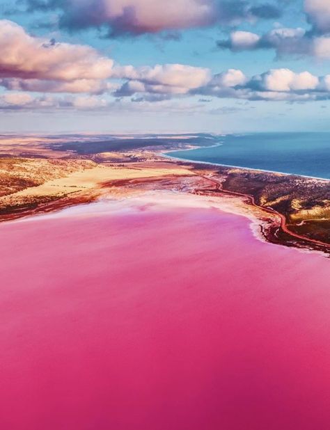 Pink Lake is a salt lake in the Goldfields-Esperance region of Western Australia.  📸@hobopeeba/IG #pink #lake #australiatravel Pink Lake Australia, Western Australia Travel, Pink Lake, Travel Deals, Australia Travel, Travel And Leisure, Western Australia, Travel Aesthetic, Most Beautiful Places