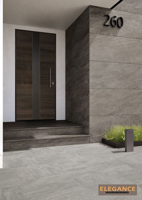 Portico Designs, Portico Design, Fibre Cement Cladding, Porcelain Pavers, Exterior Tiles, Grey Exterior, Grey Tiles, Casa Exterior, Exterior Stone