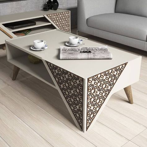 Bless international 70.87'' Media Console | Wayfair Centre Table Design, Tea Table Design, Motif Arabesque, Living Room Organization, Coffee Table White, Komodo, Bedroom Headboard, Living Room Coffee Table, Coffee Table Design