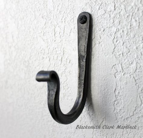 Forged Coat Hooks, Industrial Hooks, Rolling Pin Display, Entryway Organizer Wall, Rustic Coat Hooks, Bathroom Wall Hooks, Rustic Wall Hooks, Stocking Hooks, Wrought Iron Hooks