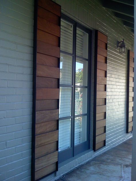 Modern Shutters, Shutter Design, Window Shutters Exterior, Outdoor Shutters, Cedar Shutters, Window Shutter, Exterior Window, Shutter Designs, Exterior House Remodel