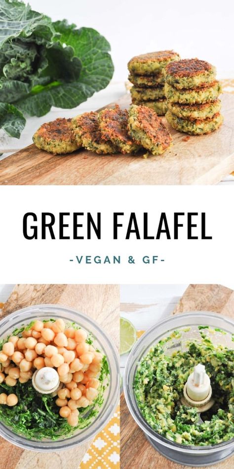 Vegan and gluten-free Green Falafel made with canned chickpeas | ElephantasticVegan.com #vegan #glutenfree #falafel Green Falafel, Falafel Recipe, Resep Diet, Makanan Diet, Best Vegan Recipes, Cabbage Recipes, Canned Chickpeas, Vegan Cooking, Vegan Foods