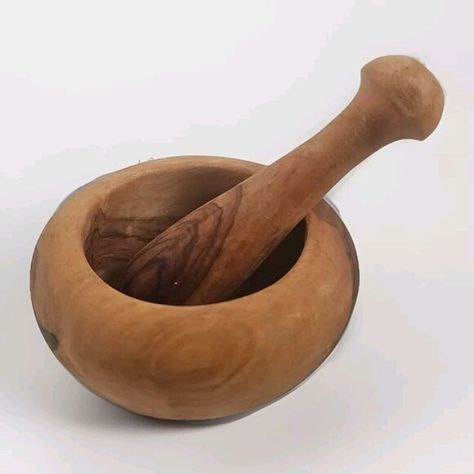 Wood Mortar and Pestle Set, Wooden Herb Grinder, Spice Grinder, Small Crusher Forest Decor, Spice Grinder, Herb Grinder, Herbs And Spices, Kitchen Tool, Home Chef, Mortar And Pestle, Rustic Charm, Kitchen Tools