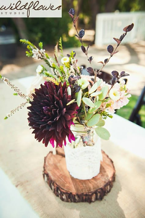 Rustic center piece, simple centerpiece, burgundy and blush center piece,lovely stems floral Burgundy Wedding Centerpieces, Centerpieces Wedding, Fall Wedding Centerpieces, Simple Centerpieces, Wedding Floral Centerpieces, Flowers Decoration, Wedding Table Flowers, Wedding Info, Rustic Centerpieces