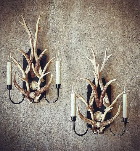 Brand new antler sconce design for a local Lake Toxaway client. Excited to see these installed! #antlers #interiordesign #interiors… | Instagram Antler Towel Holder, Antler Shed Ideas, Antler Wall Sconces, Lake Toxaway, John Ross, Antler Decor, Shed Decor, Antler Design, Antler Wall