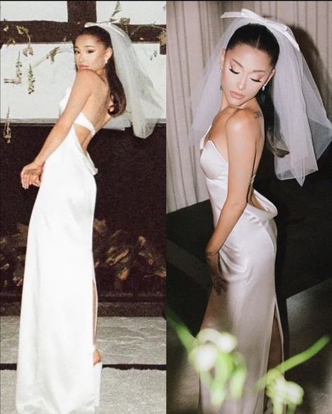 Arianna Grande Wedding Dress, Wedding Dresses Ariana Grande, Ariana Wedding Dress, Ariana Grande Wedding Hair, Famous Wedding Dresses Celebrities, Ariana Grande White Dress, Ariana Grande Wedding Dress, Celeb Wedding Dress, Ariana Grande Engagement