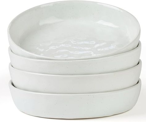 Amazon.com | famiware 4 Pieces Pasta Bowls Set, 8.5 inch Salad Bowls, Large Capacity, Bowl Sets with Brown Speckled Perfect for Your Friend for Housewarming, Thanksgiving, White: Pasta Bowls Bowl Sets, Pasta Night, Pasta Bowl Set, Salad Bowls Set, Perfect Pasta, Stoneware Dinnerware, Pasta Bowls, Dessert Bowls, Cereal Bowls