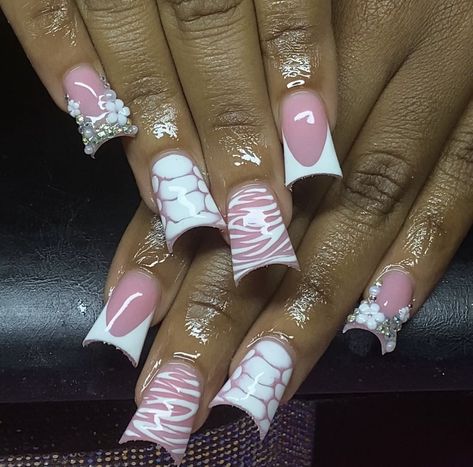 Curved Nails, Hard Nails, Duck Nails, Long Nail Designs, Matte Nails Design, Girly Acrylic Nails, Short Square Acrylic Nails, Dope Nail Designs, Unique Acrylic Nails