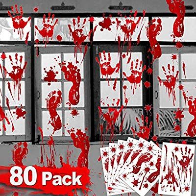 80Pcs Halloween Decorations Scary Bloody Handprint Footprint Window Decals Horror Halloween Vampire Zombie Party Supplies Bathroom Window Wall & Floor Creepy Halloween Party Favors for Kids Adults: Amazon.com.au: Toys & Games Halloween Door Decorations Classroom Scary, Halloween Window Painting Ideas Scary, Scary Door Decorations, Scary Halloween Door Decorations, Scary Halloween Decorations Indoor, Halloween Door Decorations Contest, Halloween Decorations Door, Halloween Door Ideas, Halloween Office Decorations