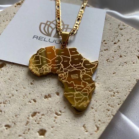 Elevate Your Style with ReluumJewellery's Country Map Pendant Necklaces: Adorn yourself with the essence of Africa with our map outline pendant - a sleek and stylish homage to the continent's grandeur. Meticulously crafted, this pendant features the intricate outline of Africa's map, celebrating its diverse landscapes and rich cultures. Whether you're rooted in Africa or simply captivated by its allure, this pendant is a chic symbol of connection and appreciation. 🌍 Embrace the world in style w Africa Map Outline, Culture Jewelry, Africa Continent, City Names, Africa Necklace, Map Outline, Necklace African, Map Pendant, Africa Map