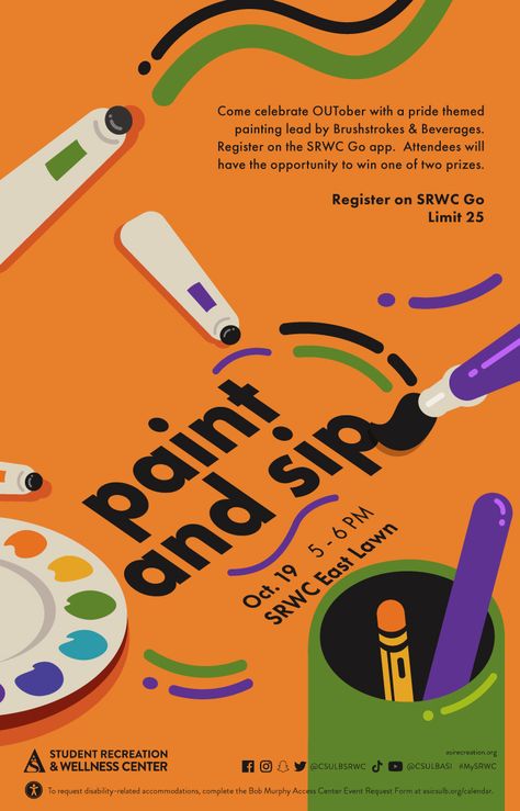 Events Poster Ideas, Paint And Sip Event Poster, Painting Event Poster, Art Club Poster Ideas, Modern Poster Design Creative, Event Advertisement Poster, Paint And Sip Poster, Graphic Design Flyer Ideas, Graphic Design Event Poster