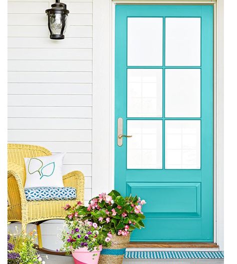 Blue Front Door, Door Paint Colors, Painted Front Doors, Front Door Colors, Outdoor Paint, Versace Home, The Porch, Door Color, Universal Design