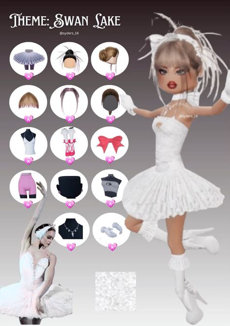 Roblox dti dress to impress girl Swan Lake outfit idea #dresstoimpress #swan #swanlake #ballerina #dti #roblox Masquerade Dti Outfit, Masquerade Dress To Impress, Gothic Dress To Impress, Barbie Dress To Impress, Fashion Icon Dress To Impress, Ribbons Galore, Dti Codes, Lake Outfit, Masquerade Outfit