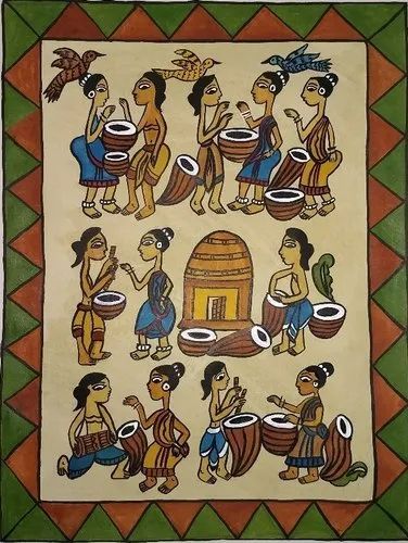 Jadupatua Paintings: Jharkhand’s Tribal Community’s Vibrant Expression of Folklore and Traditions – The Cultural Heritage of India Chhattisgarh Culture Drawing, Cultural Heritage Of India, Worli Painting, Rajasthani Painting, Durga Painting, Pichwai Paintings, Sharpie Art, Madhubani Art, Indian Folk Art