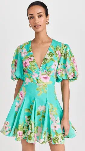 Women's Dresses | Shopbop Womens Short Dress, Hemant And Nandita, Aqua Dress, Teal Dress, Fitted Style, Bishop Sleeve, Dream Dress, Alice Olivia, Manolo Blahnik