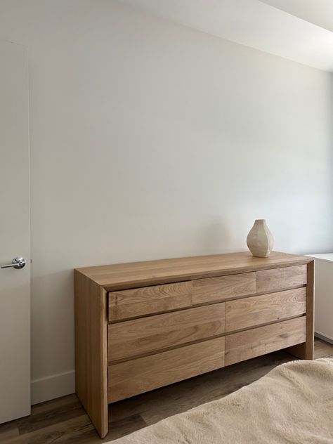 Organic Modern Bedroom Dresser, Japandi Dresser, Organic Modern Bedroom, Modern Bedroom Dressers, Japandi Bedroom, Seaside Apartment, House Pool, Bedroom Drawers, Zen Bedroom