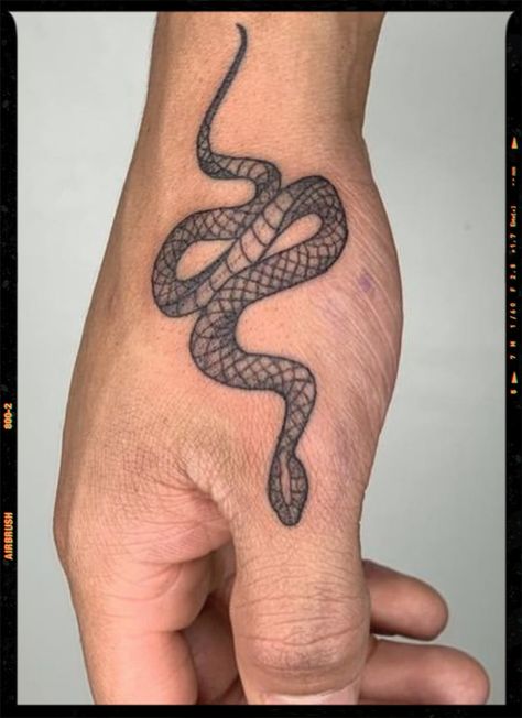 Men Tattoo Snake, Man Snake Tattoo, Snake Tattoo Hand Man, Snake Tatoo Man, Snake Hand Tattoo Men, Male Snake Tattoo, Small Snake Tattoo Men, Snake On Hand Tattoo, Mens Snake Tattoo