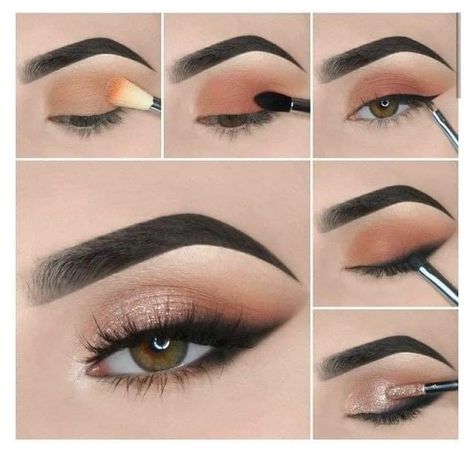 Natural Eye Makeup Step By Step, Extreme Make-up, Makeup Tips Step By Step, Easy Eye Makeup, Easy Eye Makeup Tutorial, Membentuk Alis, Makeup At Home, Mekap Mata, Cute Eye Makeup