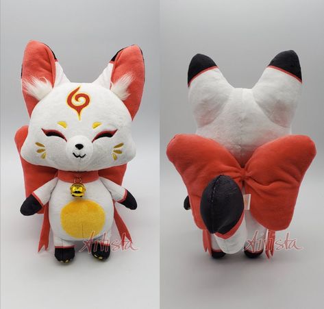 Japanese Plushies, Japan Toys, Fox Plushie, Japanese Fox, Fox Doll, Stuff Animals, Custom Plush, Soft Toy Patterns, Kawaii Plush