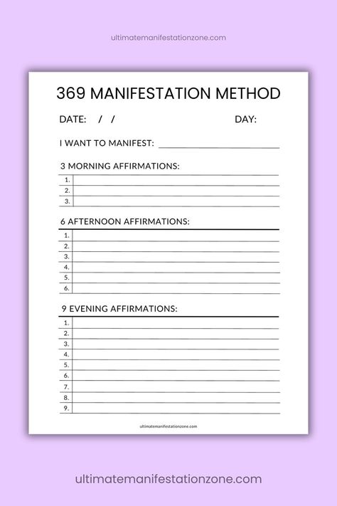 369 Manifestation Method | 369 Manifestation Journal - Click to Download 369 Manifestation Method, 369 Method, 369 Manifestation, Divination Methods, Self Care Worksheets, Amazon Publishing, Trading Charts, Creating A Vision Board, Journal Writing Prompts