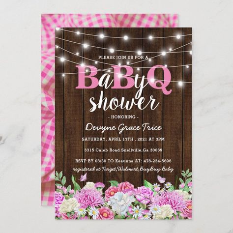 BBQ Baby Couples Shower | Girl BaByQ Barbecue Invitation | Zazzle.com Baby Q Shower Ideas, Barbecue Invitation, Barbecue Baby Shower, Bbq Baby Shower Invitations, Baby Q Shower, Couples Baby Shower Invitations, Rustic Baby Shower Invitations, Couples Baby Showers, Baby Shower Bbq