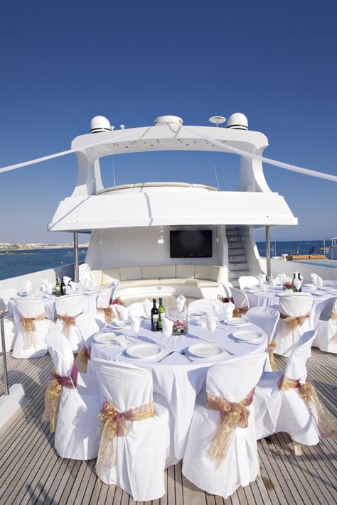 Yacht weddings in Paphos, Cyprus Yacht weddings, yacht wedding receptions in cyprus Yacht Wedding Reception, Wedding On A Boat, Yacht Wedding, Boat Wedding, On A Yacht, Yacht Party, Reception Seating, A Yacht, Paphos