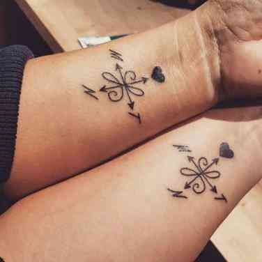 PSA: This is only for the really cool moms. Mom Daughter Tattoos, Relationship Tattoos, Compass Tattoo Design, Epic Tattoo, Disney Tattoo, Initial Tattoo, Mother Daughter Tattoos, Black Hearts, Diy Tattoo