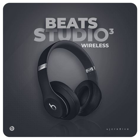 Beats studio³ wireless headphone flyer design by @ujcre8ive Am open to commission works, send a DM #design #art #music #headphone #headset #beatsbydre #black #Photoshop Headphone Ads Design, Electronic Products Poster, Headphones Graphic Design, Headphone Social Media Post, Headphones Poster Design, Headphone Design Ideas, Photoshop Product Design, Headphone Poster Design, Headphone Ads