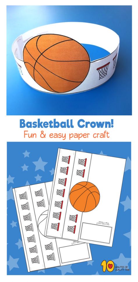 Basketball Paper Crown Basketball Crafts For Toddlers, Basketball Activities For Preschool, Basketball Crafts Preschool, Sports Day Activities For Kids, Basketball Activities For Kids, Sport Crafts For Preschool, Basketball Crafts For Kids, Sports Crafts For Kids, Basketball Craft