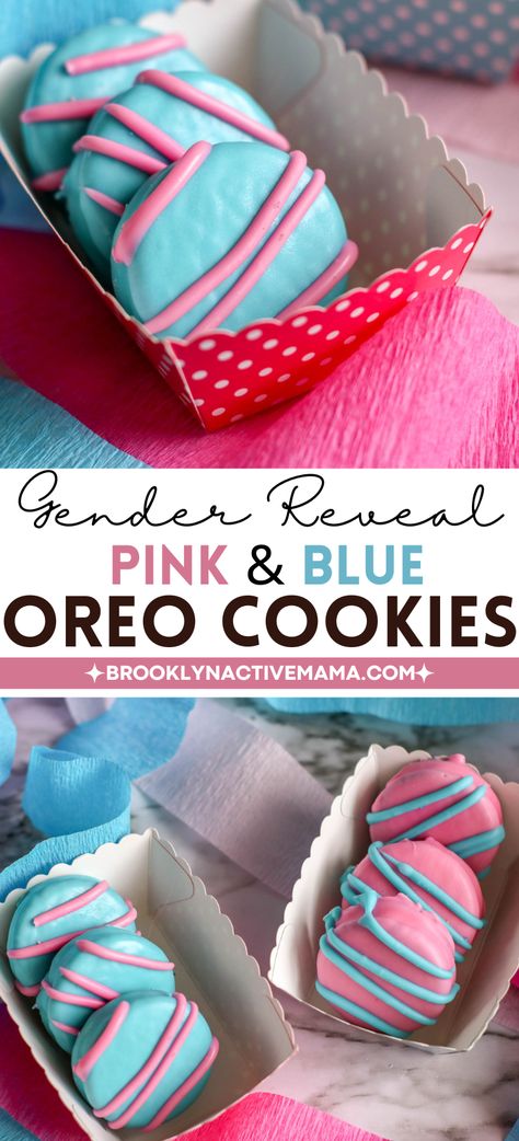 Discover the joy of unveiling life's sweetest surprise with these No-Bake Pink and Blue Oreo Gender Reveal Cookies. Oreo Gender Reveal Cookies, Cookie Gender Reveal Ideas, Easy Gender Reveal Desserts, Gender Reveal Cookies Ideas, Gender Reveal Oreos, Pink And Blue Gender Reveal, Gender Reveal Dessert, Blue Gender Reveal, Simple Gender Reveal