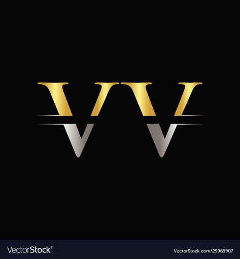 Vv Logo Design Letter, Dhanush Mass Images, Vv Logo, Gold Vector, Vector Template, Letter Logo Design, Silver Logo, Logo Templates, Vector Logo