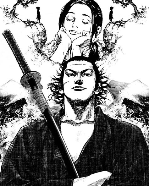 Otsu And Musashi Matching, Vagabond Otsu And Musashi, Musashi X Otsu, Otsu And Musashi, Miyamoto Musashi Wallpaper, Musashi And Otsu, Musashi Wallpaper, Otsu Vagabond, Miyamoto Musashi Art