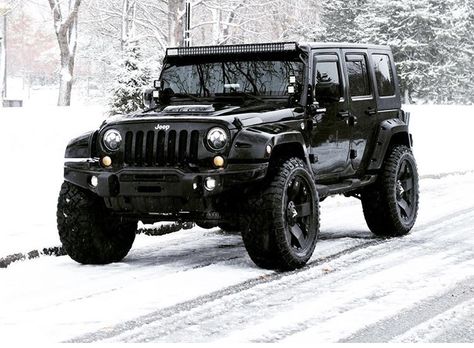 Srt8 Jeep, Black Jeep Wrangler, Badass Jeep, Custom Jeep Wrangler, Jeep Mods, Wrangler Jeep, Black Jeep, Dream Cars Jeep, Custom Jeep