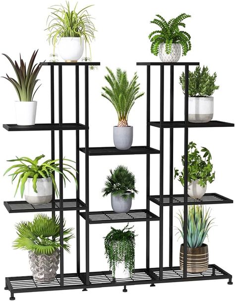 Amazon.com : Metal Plant Stand, large indoor Plant Stands Decorative Black Steel Plant Shelf for Indoor Patio Garden Balcony and Yard,tall multi tier plant stand(9 Tier) : Patio, Lawn & Garden Indoor Bamboo, Large Indoor Plants, Corner Plant, Support Pour Plante, Decorative Stand, Plant Stands Outdoor, Support Plante, Plant Shelf, Metal Plant Stand