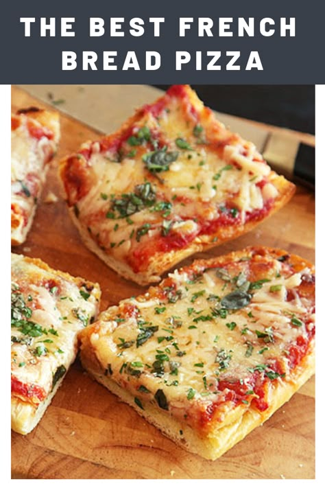 Bread And Butter Pizza, Best Pizza Recipes Ever, Oven Baked French Bread Pizza, Best French Bread Pizza, French Pizza Bread, Pizza French Bread Recipes, Italian Loaf Bread Pizza, French Loaf Pizza, Bread Dishes Recipes