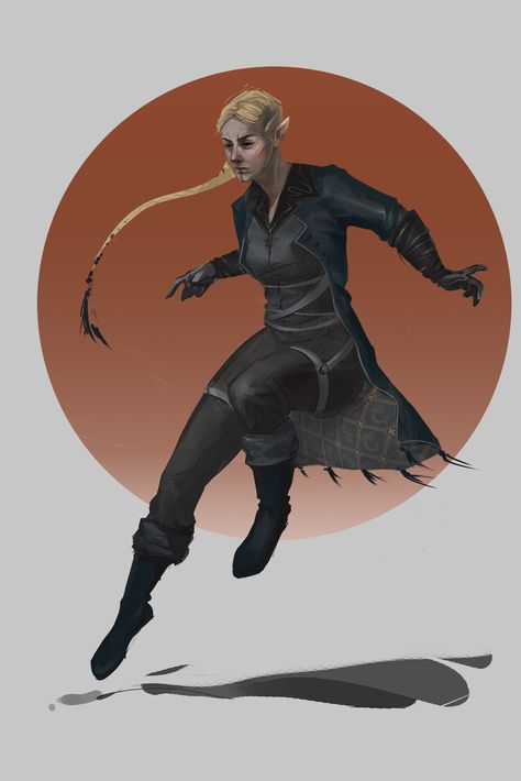 ArtStation - Elf-burglar, Irina Guslitskova Changeling Rogue, Arcane Trickster, Female Elf, High Elf, Fantasy Rpg, Urban Fantasy, Fantasy Illustration, Illustration Character Design, Character Aesthetic