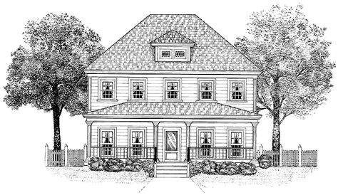 Floor Plan AFLFPW10082 - 2 Story Home Design with 4 BRs and 3 Baths 1800 Sq Ft House Plans, 1920s House Plans, House Plans 2 Story, Country Floor Plans, Victorian House Plans, 1920s House, Sims 4 House Plans, Country Style House, Beach House Plans